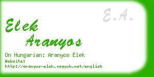 elek aranyos business card